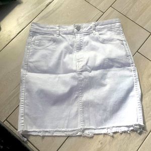 White jean skirt